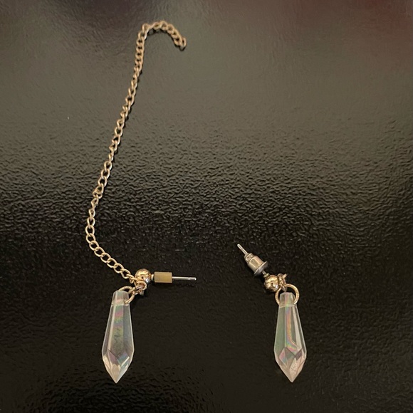 Jewelry - Crystal Silver Cuffed Earrings, 2pc set